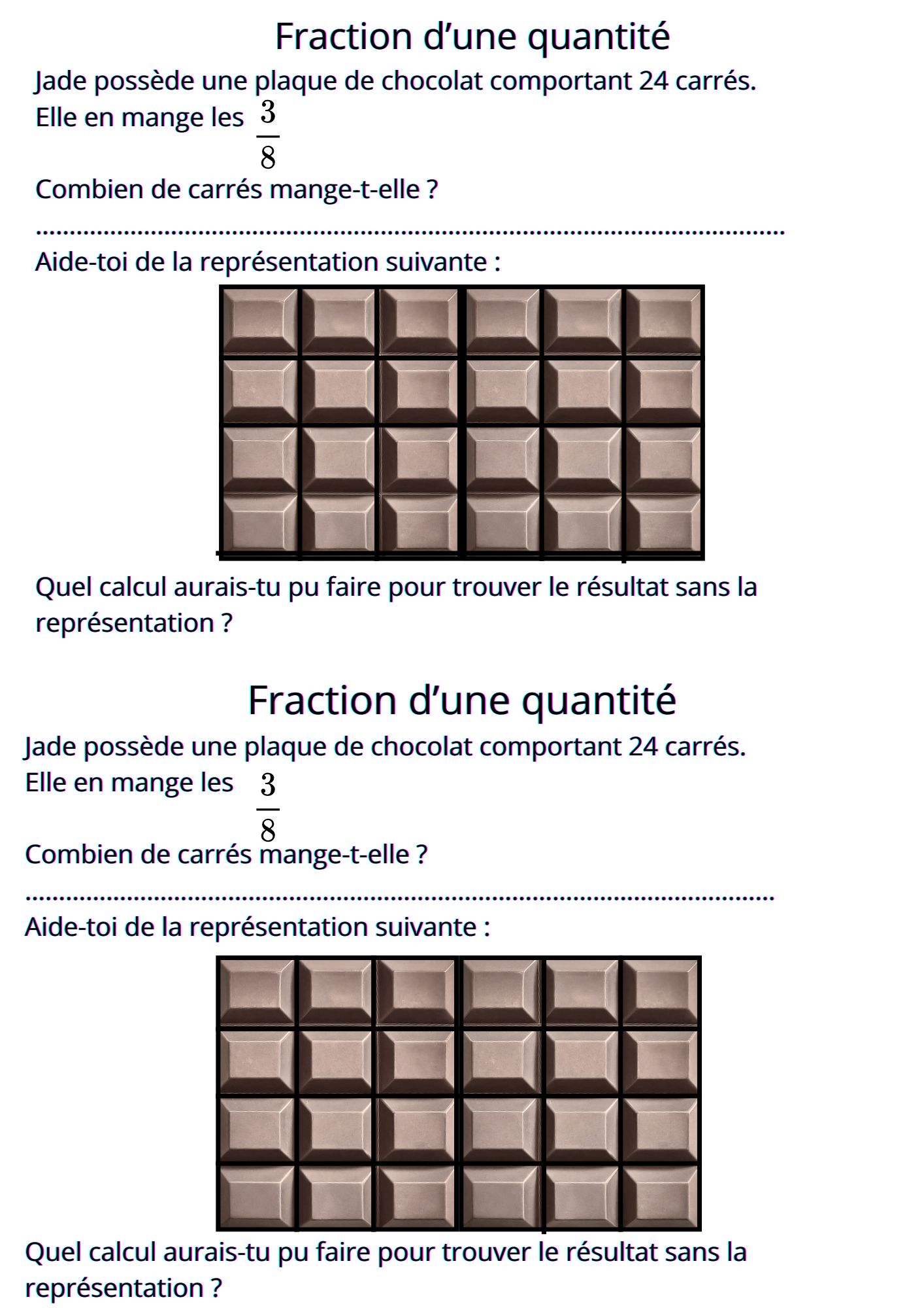 Fraction d’une quantité
